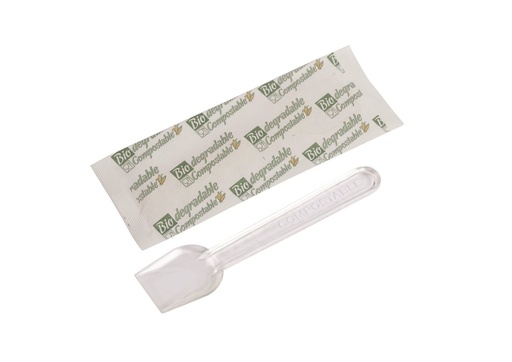[87353] Cucharita Helado Compostable Enfundada  10 - bolsa 500 ud